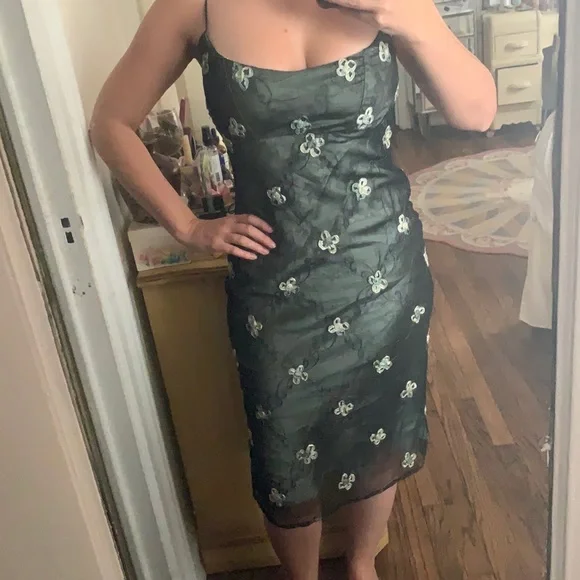 VINTAGE BETSEY JOHNSON MESH COCKTAIL MIDI DRESS 90s Y2K NWT MADMEN S 2 4 - Picture 3 of 11